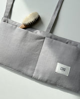 Organizer aus Leinen für Moseskorb - Soft Grey
