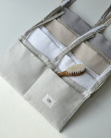 Organizer aus Leinen für Moseskorb - Soft Grey