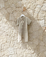 Bohème linen overall - cream