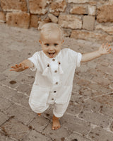Bohème linen overall - white