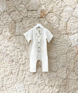 Bohème linen overall - white
