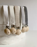 Pacifier strap linen - warm beige