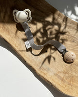 Pacifier strap linen - soft grey