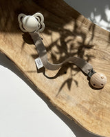 Pacifier strap linen - warm beige