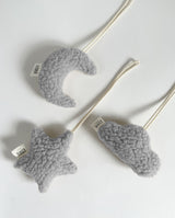 Spielbogen Set für Moseskorb Wiegengestell -Love you to the moon - Weiss & Grau von UNIQUE LOVE Design