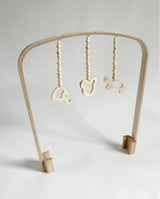 Spielbogen Set für Moseskorb Wiegengestell - Animal Friends - natural von UNIQUE LOVE Design