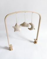 Play arch set for cradle frame-Love you to the moon and back-Natural & Soft sand