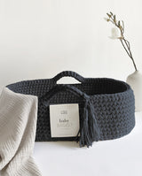 Moseskorb aus Baumwolle inkl. Matratze - Midnight Blue von UNIQUE LOVE Design