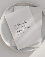 Greeting card - I know what love is