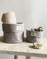 Aufbewahrungskörbe 2er Set Linen  | soft grey