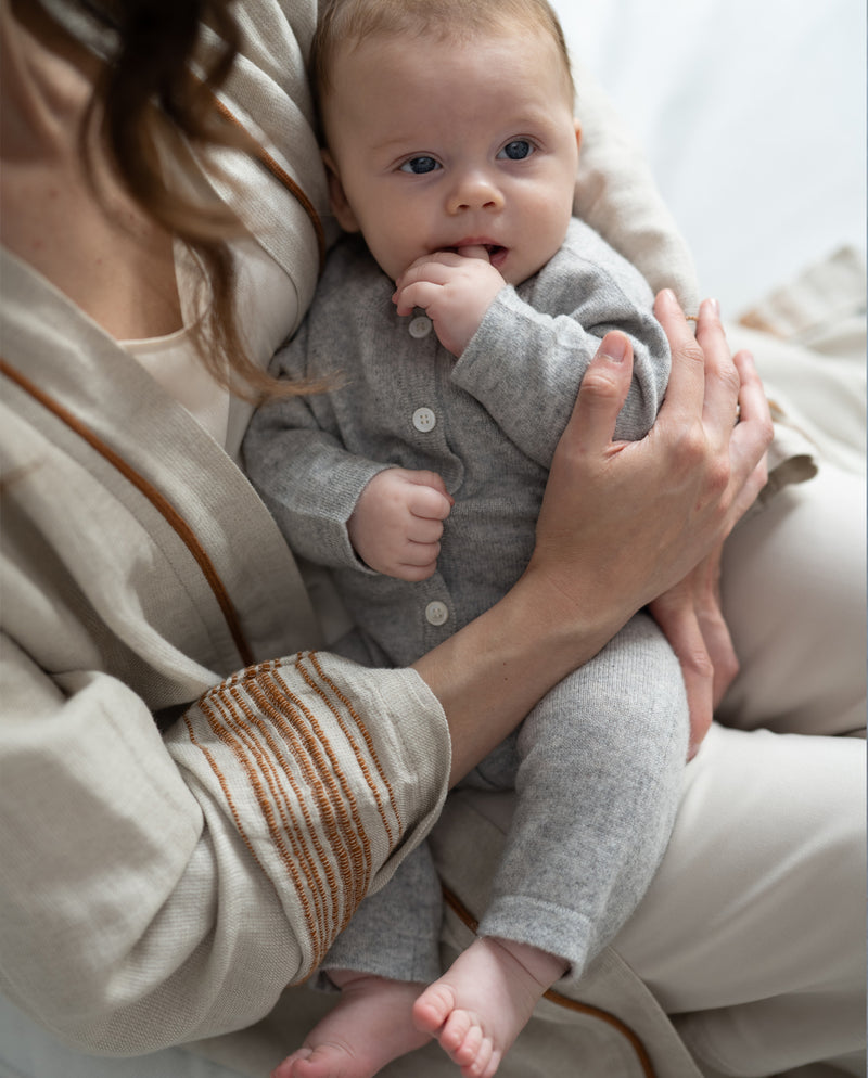 Cashmere baby overall - grey