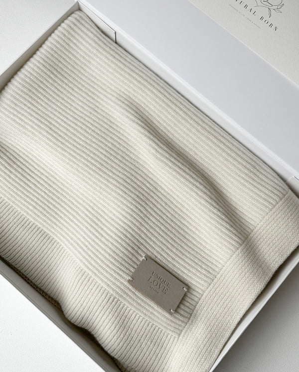 Premium Cashmere Blanket - Ivory White smooth