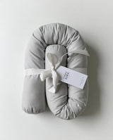 Baby basket cushion roll | soft grey
