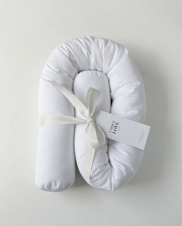Baby basket cushion roll | pure white
