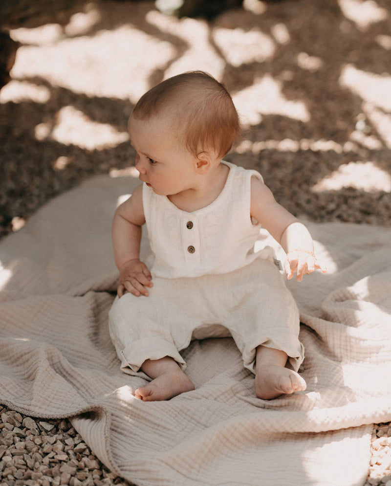 Linen trousers - natural cream 