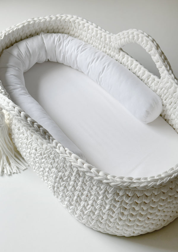 Baby basket cushion roll | pure white