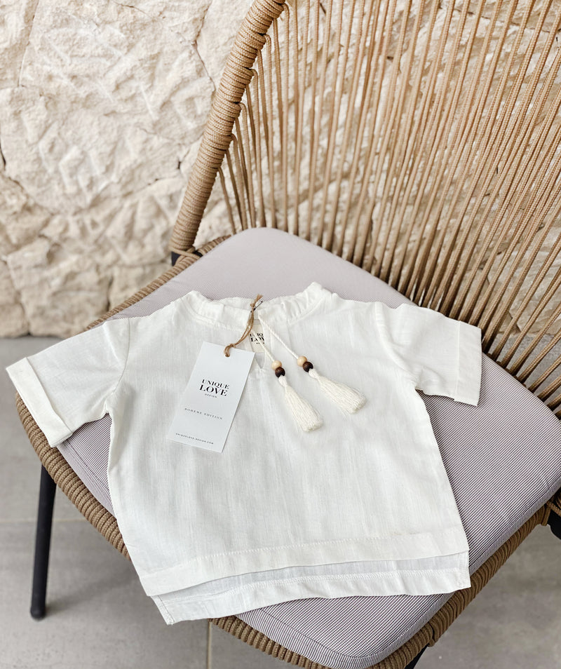 Bohème linen shirt - white