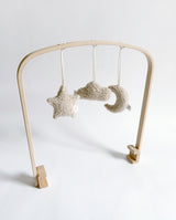 Play arch set for cradle frame-Love you to the moon and back-Natural &amp; Soft sand