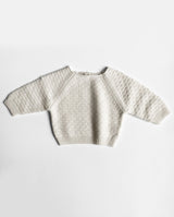 Cashmere Baby Sweater in creme.