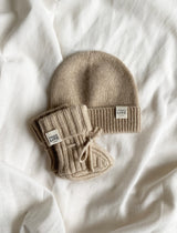 Cashmere baby hat - caramel