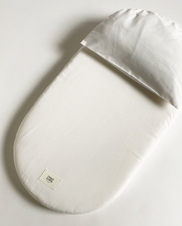 Baby Bedding - Bettwäsche-Set für Babykorb - Pure white