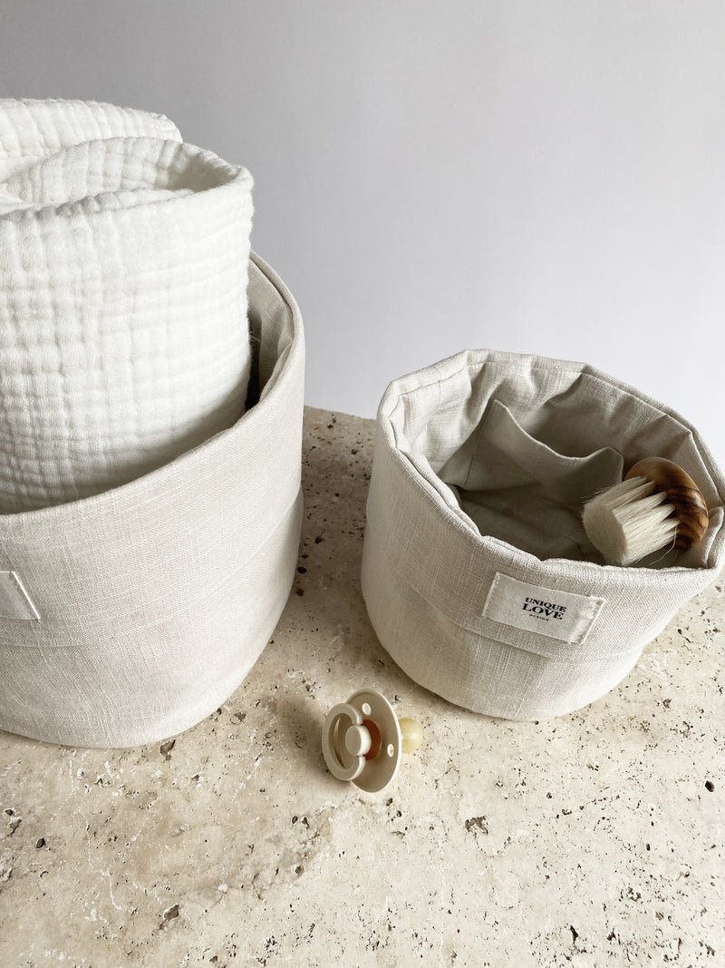 Storage baskets set of 2 Linen | Sand