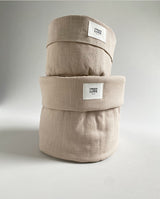 Storage baskets set of 2 Linen | warm beige