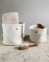 Storage baskets set of 2 Linen | pure white